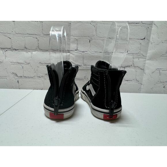 Vans Unisex Toddler SK8-Hi Zip Skate Shoes Black/White Size Toddler 7.5 - Picture 4 of 9